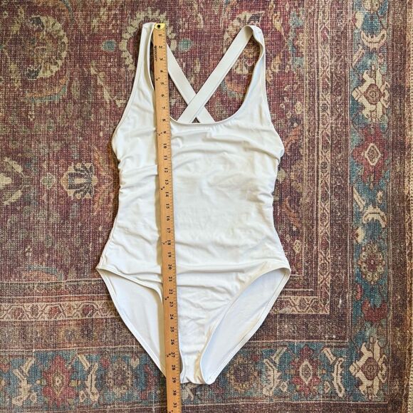 Andie Women’s Large White Cross-Back Tulum One Piece Swimsuit - Picture 2 of 10